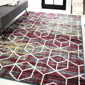 Tumbling Blocks Modern Geometric Area Rug 2